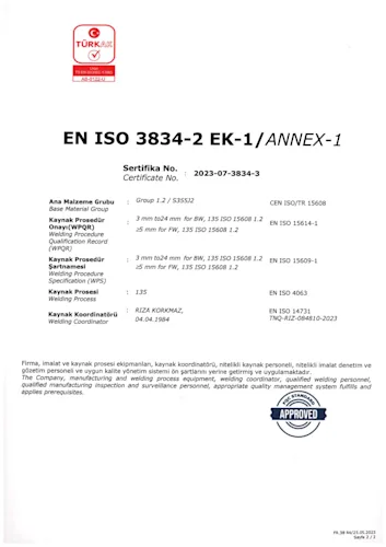 EN ISO 3834-2 EK